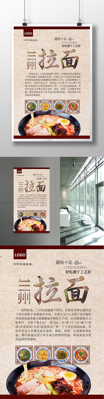兰州拉面美食海报