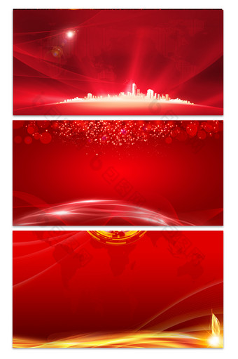 红色商务企业展板背景图片