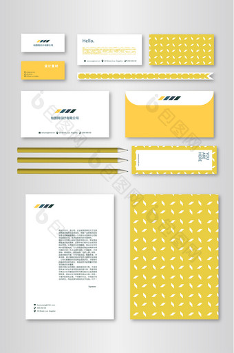 黄色企业形象设计VI模板图片
