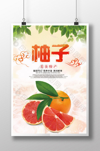 水果特产红心柚促销海报图片