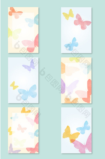 蝴蝶手绘卡片素材图片
