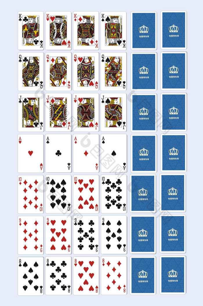 纸牌扑克牌欧式矢量扑克图片