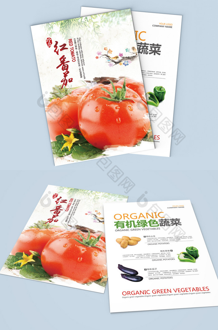 有机蔬菜促销活动双面单页图片图片