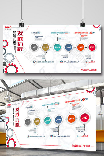 企业文化发展时间轴创意展板图片