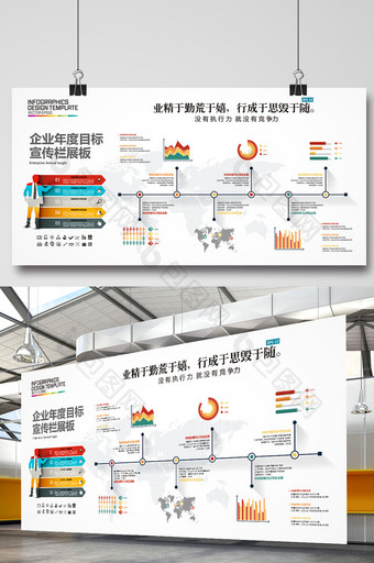 公司企业年度目标宣传栏文化墙展板图片