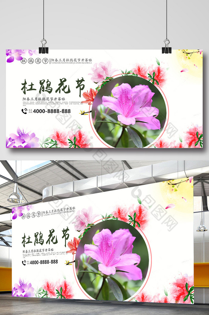 通俗民间杜鹃花节展板图片图片