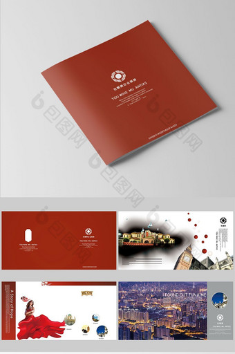 红色高贵典雅风格企业宣传册设计图片