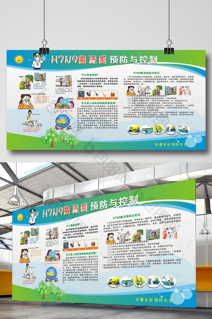 H7N9预防与控制展板图片图片