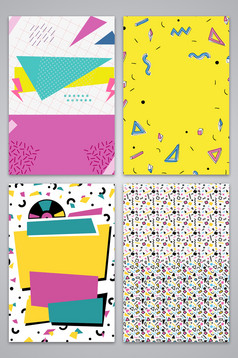 线条卡通几何图形背景图下载