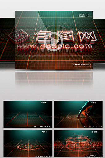 AE模板 HUD手点击触摸高科技电路板界图片
