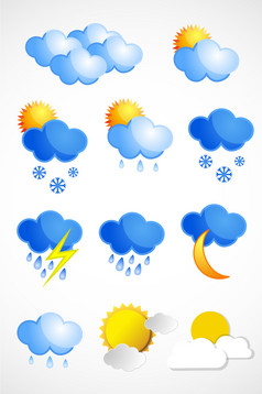 卡通版的天气预报元素模板下载_1920x1080像