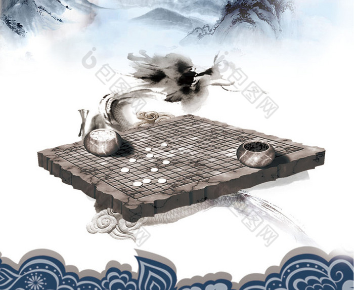 水墨中国风象棋图片