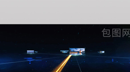 粒子光线轨迹企业发展历程图文片头AE模板