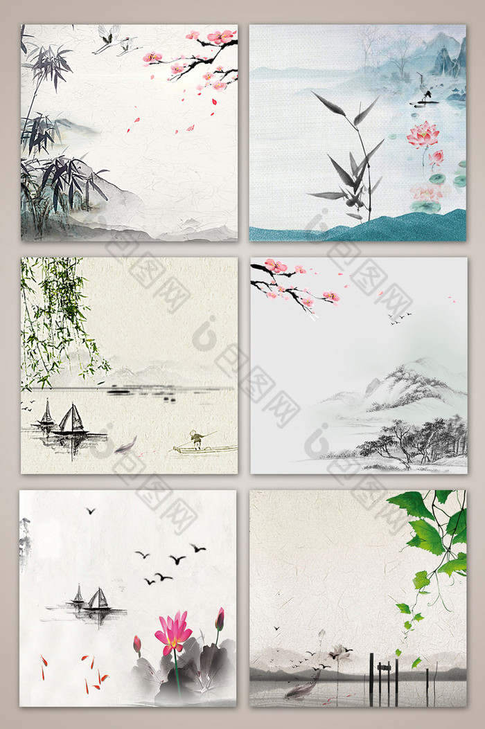 水墨画中国风模板图片
