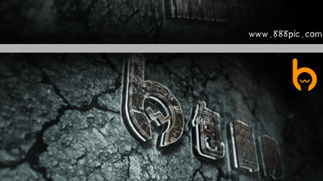 AE模板古代电影片头或神秘游戏标志火花石