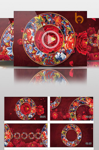 中式婚礼中国风舞台背景图片