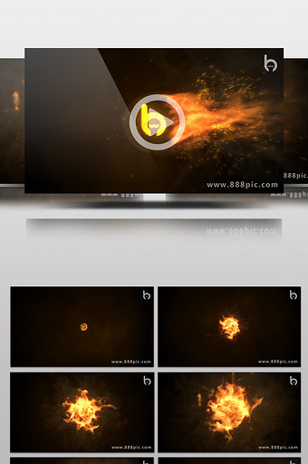 震撼的火焰logo揭示片头 宣传片 包装图片