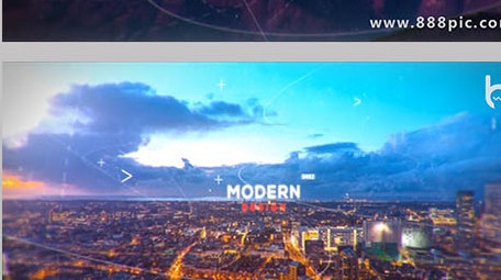 线条数字视差动画照片相册图文片头AE模板