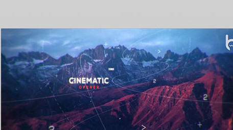 线条数字视差动画照片相册图文片头AE模板