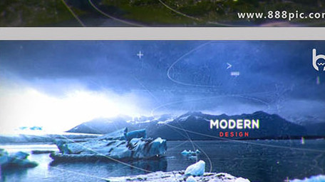 线条数字视差动画照片相册图文片头AE模板