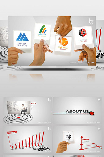 公司企业商务手势动画展示宣传片AE模板图片