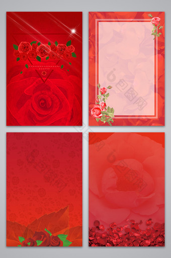 包图网红色简约玫瑰花海报背景图片
