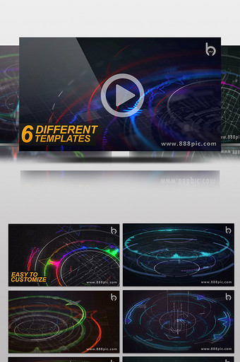 音乐节奏可视化动感高科技动画背景AE模板图片