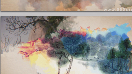 中国风水墨画风格<strong>图文</strong>展示AE模板