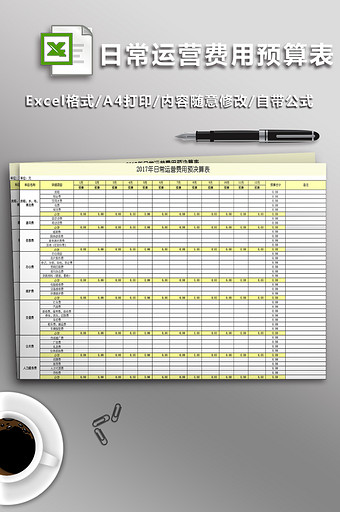 日常运营费用预算表图片