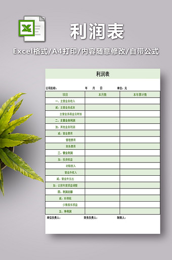 公司企业利润表格图片