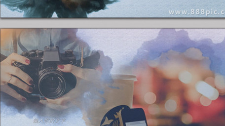 古典水滴渲染水墨晕染效果片头会声会影模板