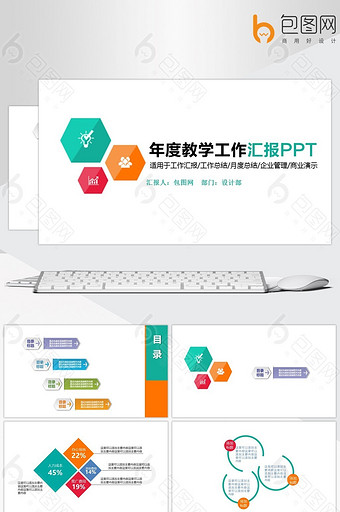 年度教学工作汇报PPT模板图片