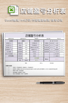 实用上半年店铺盈利分析报表Excel模板