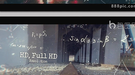 数学公式元素科学历史图文宣传片AE模板