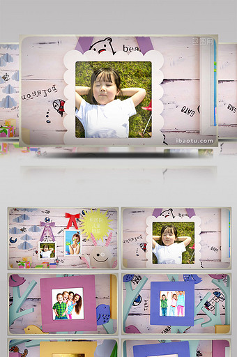 六一 儿童节 可爱 生日相册AE模板图片