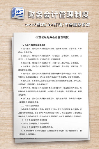 代理记账财务会计管理制度WORD文档图片