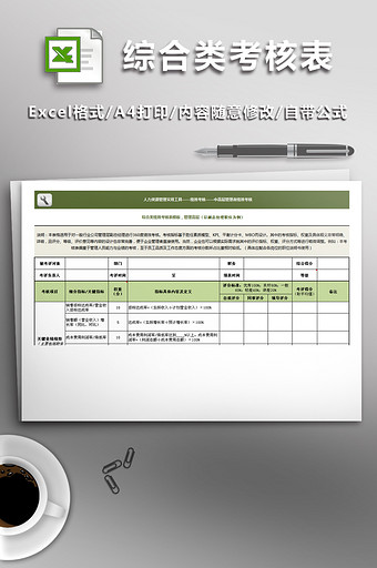 综合类绩效考核表模板（管理高层）图片