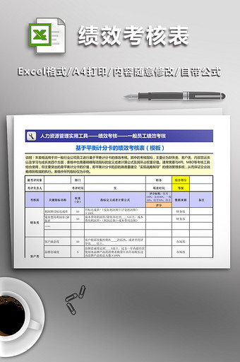 基于平衡计分卡的绩效考核表（模板）图片