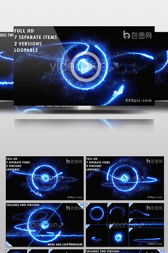 14款电流粒子光线路径动画高清视频素材图片