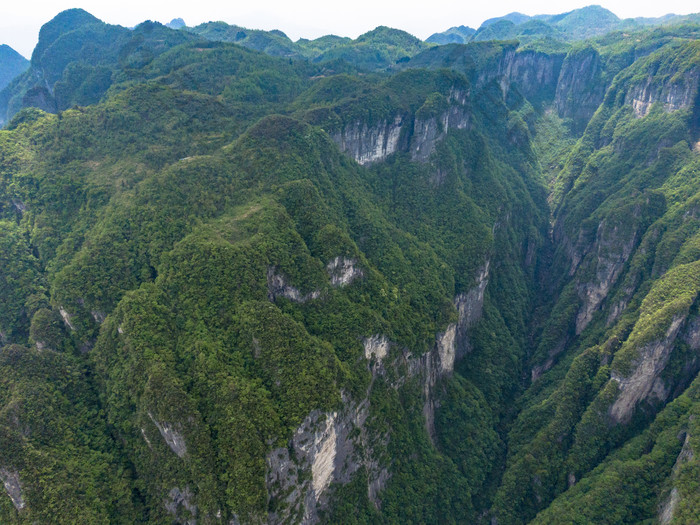 湖南张家界山川悬崖峭壁山谷