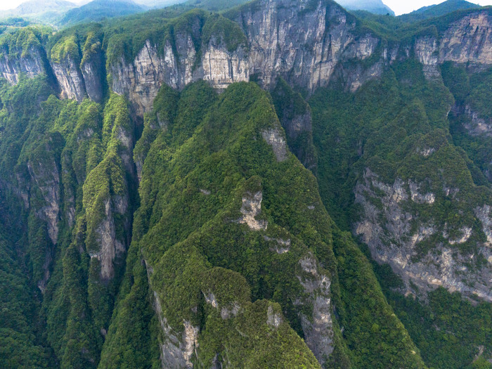 湖南张家界山川悬崖峭壁山谷