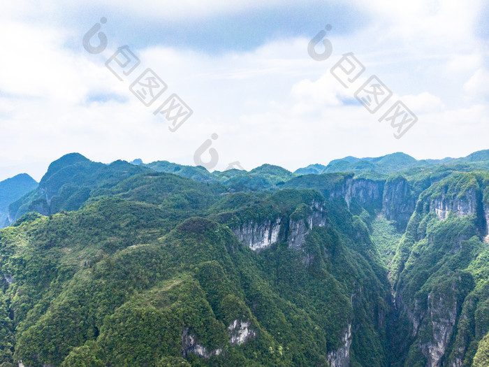 湖南张家界山川悬崖峭壁山谷