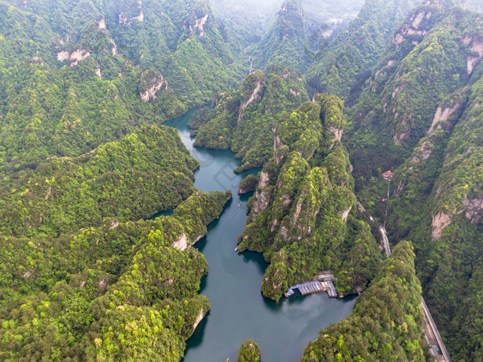 湖南张家界武陵源景区宝峰湖风景区航拍摄影