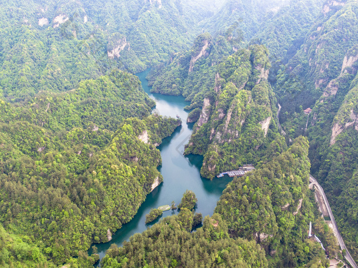 湖南张家界武陵源景区宝峰湖风景区航拍摄影