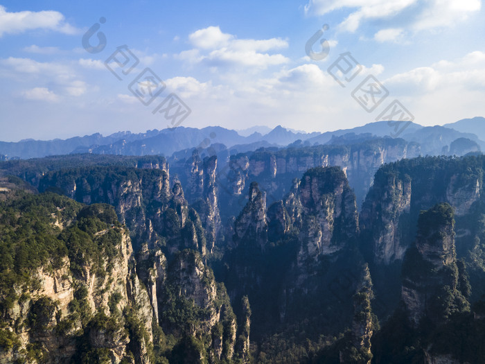 湖南张家界武陵源风景区航拍摄影图