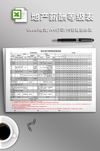 恒大地产薪酬等级表图片