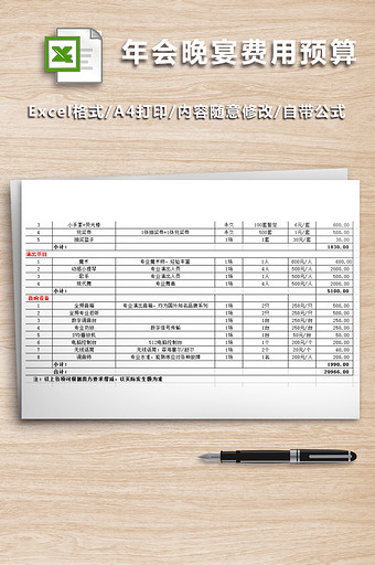 年会表演及晚宴费用预算图片