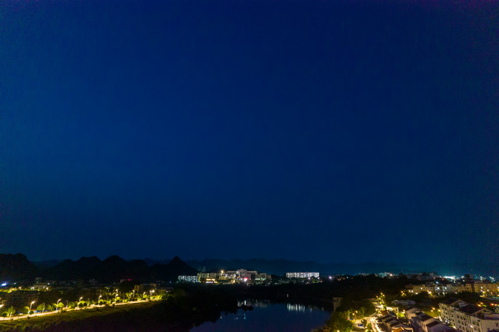 广西崇左太平府太平古城夜景灯光航拍