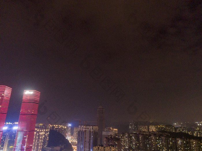 贵州贵阳花果园夜景航拍摄影图