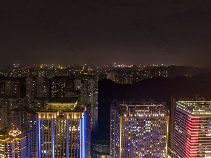 贵州贵阳花果园夜景航拍摄影图